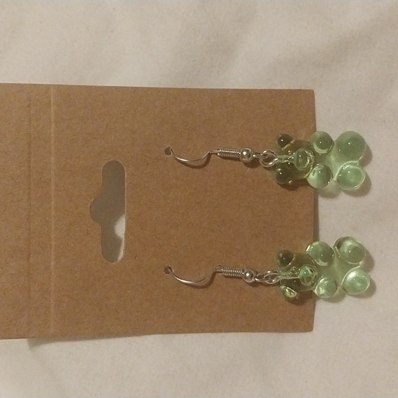 Hand Crafted Jewelry - Hand crafted green gummy bear earrings NWT